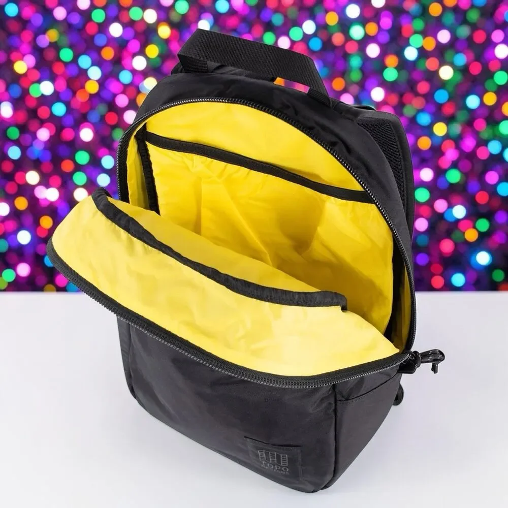Topo Designs Light Pack Black Backpack With Yellow Interior NWT